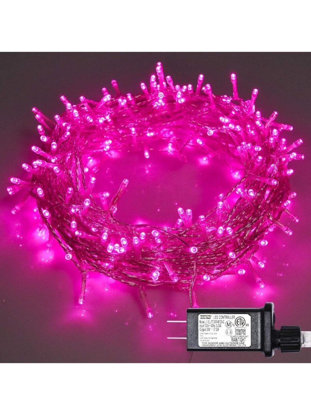 New Pink Christmas String Lights, Valentine Day Room Decor, 300 LED
